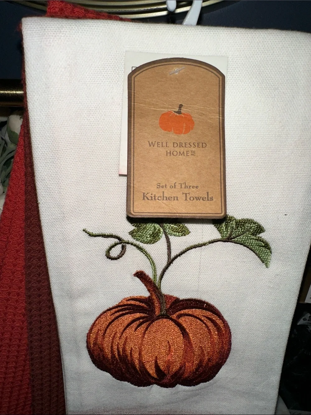 Well dressed home pumpkin embroidered